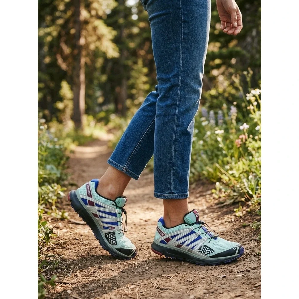 Salomon XR Mission Women Trail Running Shoes Aqua Purple 355485 Size 10.5